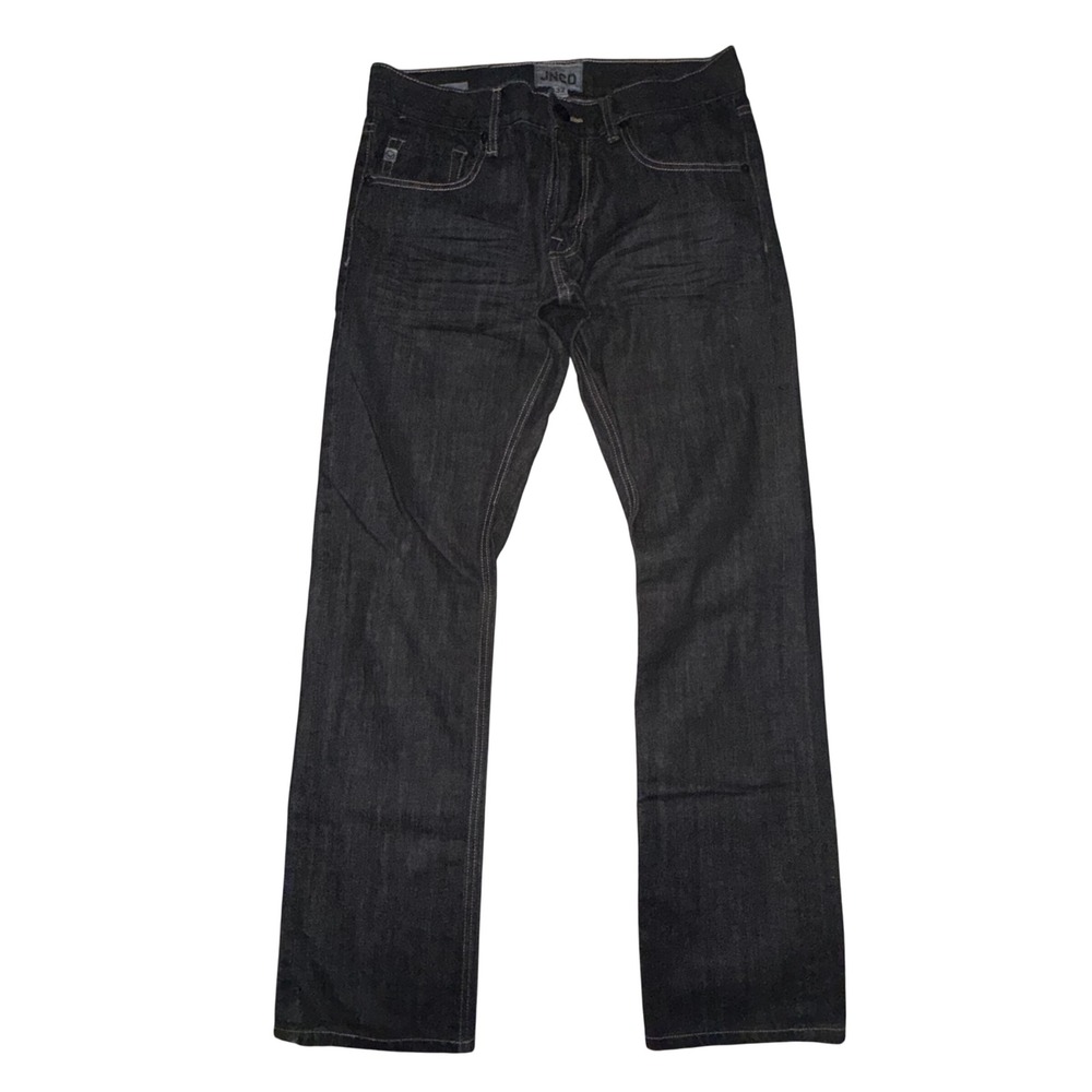 JNCO Slim Straight Mens Size 32 Black Denim Jeans Skate Grunge Y2K